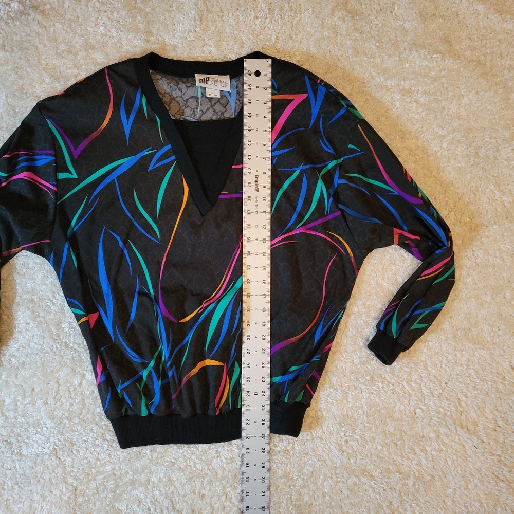 Vintage Retro TopNotch black and multi-color top size 18w - Picture 6 of 7